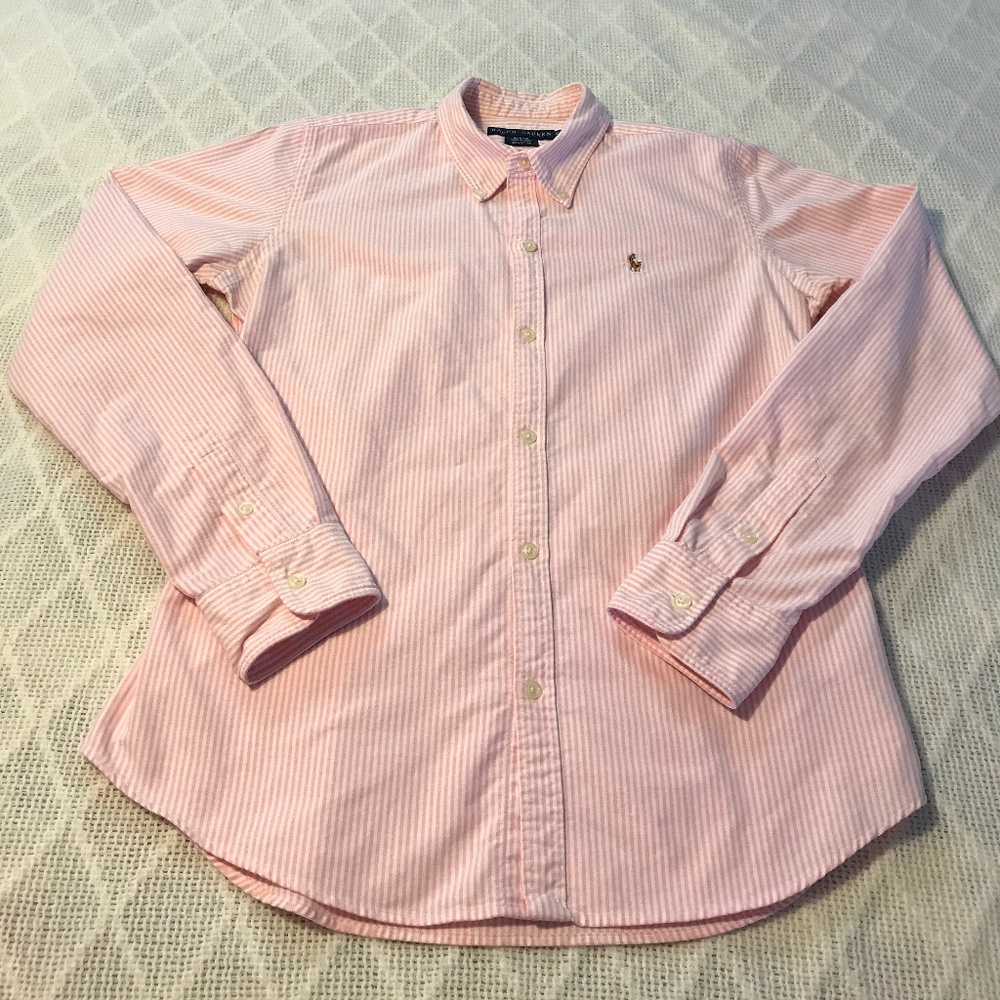 Ralph Lauren Slim Fit Pink Oxford Button Down